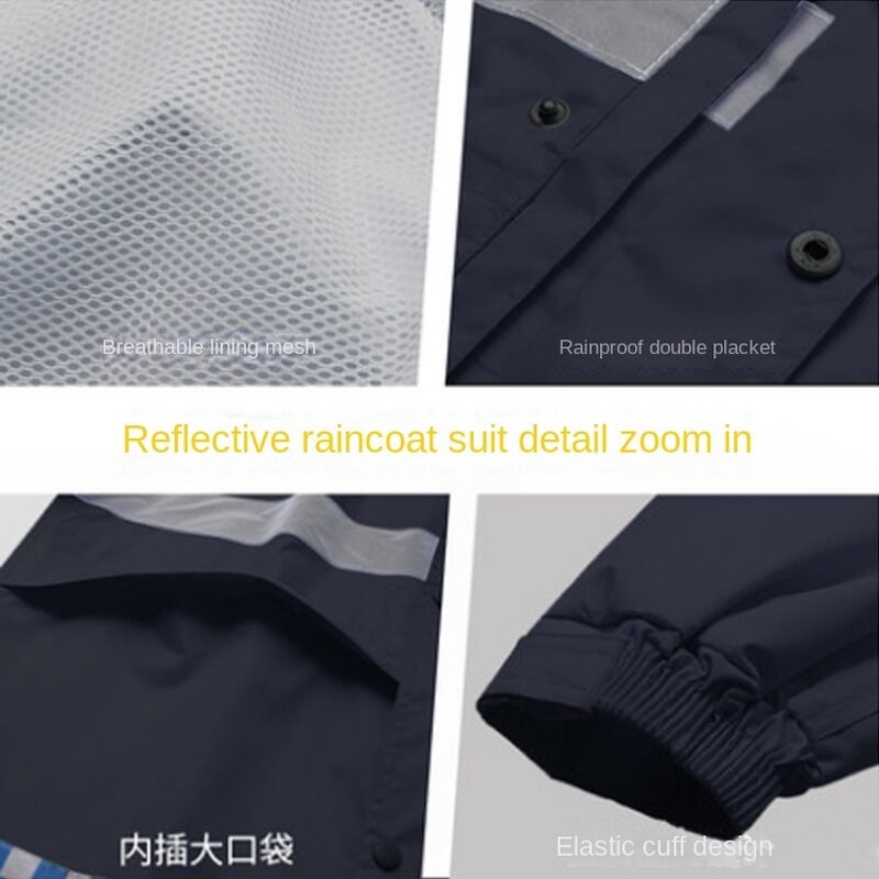 Reflective Safety Clothing - Extra Large LED Flash Waterproof Split Motorcycle Gear