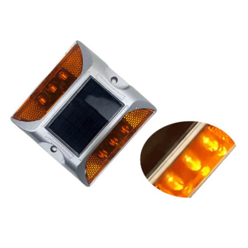 LED Solar Road Spike - Waterproof Cast Aluminum Traffic Safety Light for Roadway