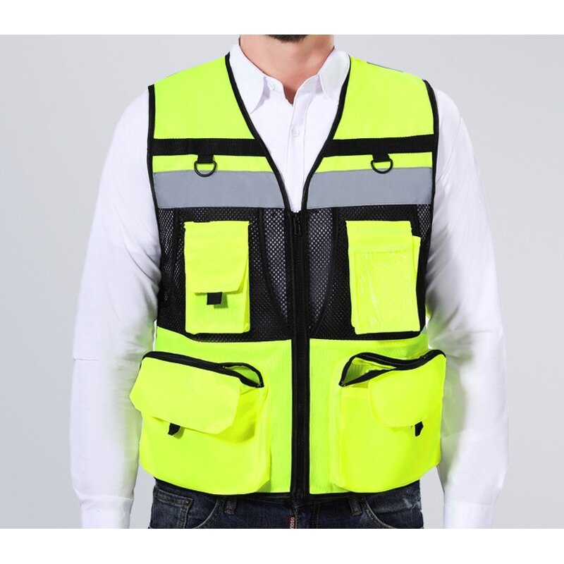 Reflective Safety Vest - Night Drivers Road Construction Breathable Quick Dry