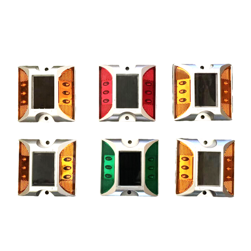 LED Solar Road Spike - Waterproof Cast Aluminum Traffic Safety Light for Roadway