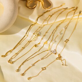 Ladies Ankle Chain Manufacturer - Stainless Steel 18K Gold Plated Non Fading Temperament Minimalist Design