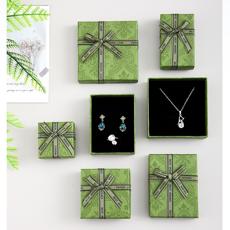 Jewelry Boxes Manufacturer - Enamel Green Bowknot High-end Storage Packaging Gift Boxes