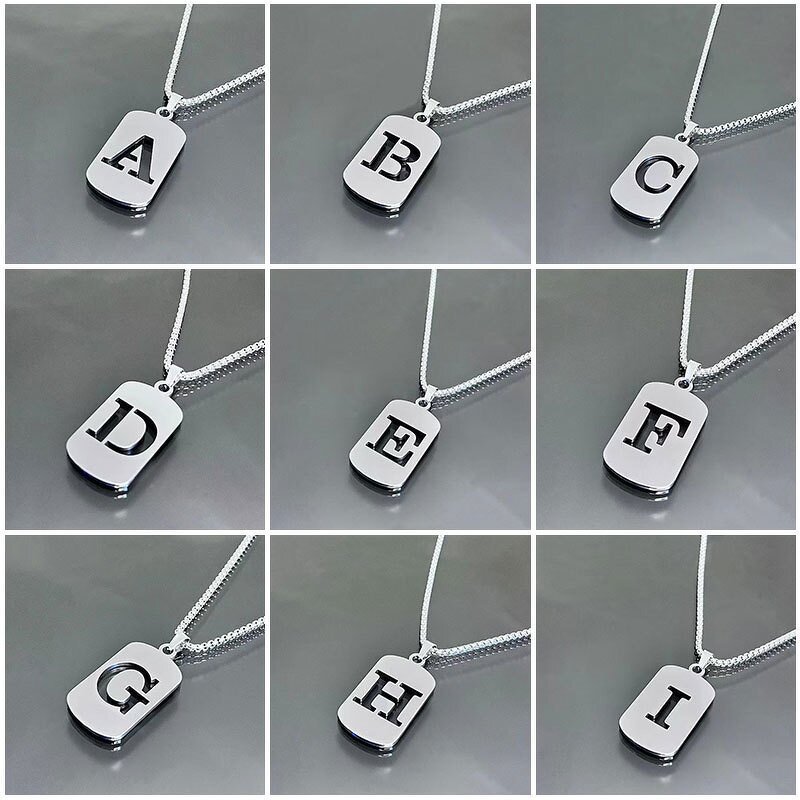 Alphabet Letters Necklace for Couples Manufacturer - Stainless Steel Link Chain 26 Versatile Unisex Clothing Accessory