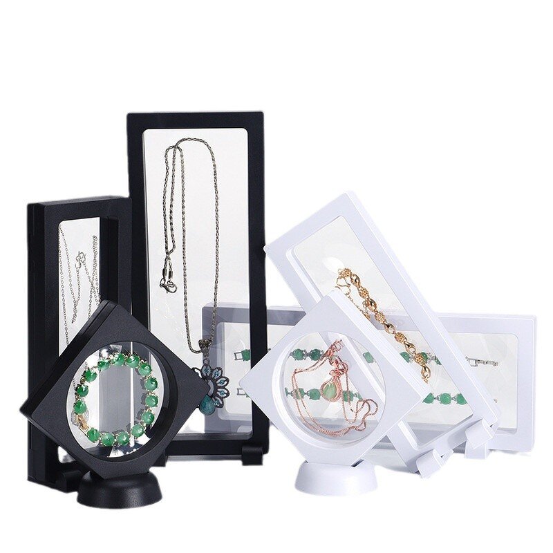 Transparent Jewelry Box Manufacturer - Film Floating Display Frame Holder for Rings Bracelets Necklaces Coin Case