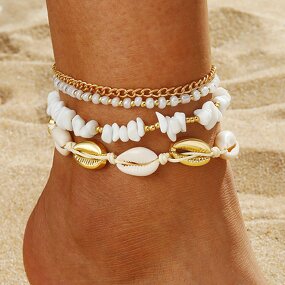 Bohemian Anklets for Women Manufacturer - Pearl Beach Barefoot Shell Foot Jewelry