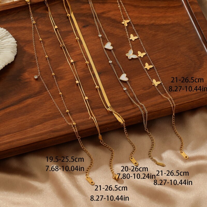 Double-Layer Ankle Chain for Women Manufacturer - Titanium Steel High-End Exquisite Niche Design