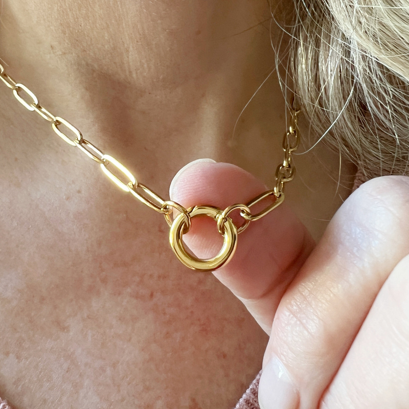 Stainless Steel Paperclip Necklace Manufacturer - Simple Circle Pendant Unisex DIY Clavicle Chain Hot Selling