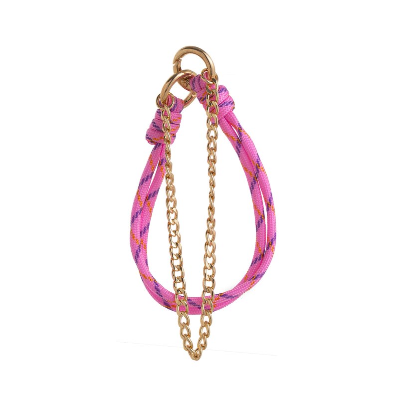 Keychain Manufacturer - Stainless Steel Gold Plated Chain Bag Charm DIY Pendant Colorful Braided Rope