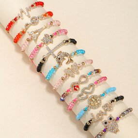 Beads Bracelet Manufacturer - Handmade Beaded Weave Rope Adjustable with Rice Beads Unique Color Mixed New Style