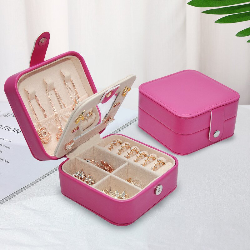 Travel Jewelry Case Manufacturer - Portable Velvet with Zipper for Earring Necklace Storage Boxes