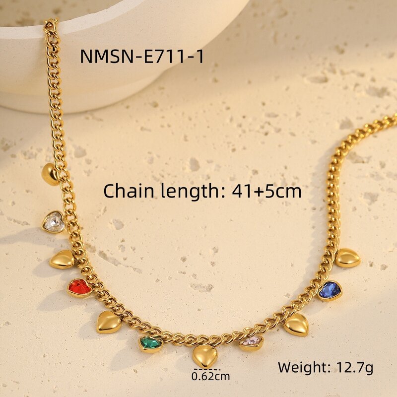 Crystal Rhinestones Charms Necklaces for Girls Manufacturer - Stainless Steel Waterproof Gold Plated Tassel