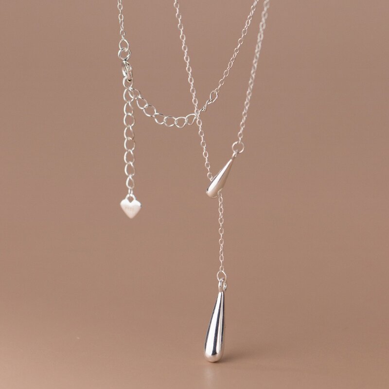 925 Silver Water Drop Necklace for Women Manufacturer - Collarbone Chain Simple Senior Sense Jewelry