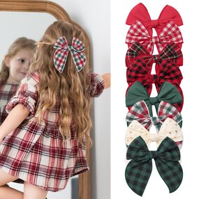 Hair Barrettes for Children Manufacturer - Christmas Gifts Satin Bows Large Bowknot Hairpins Long Hair Clips