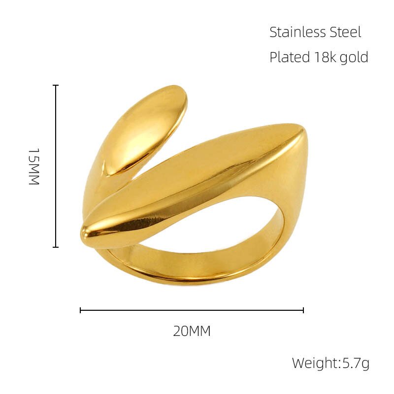 Wedding Ring Manufacturer - Waterproof Chunky 18K Gold Plated Geometric Stainless Steel Rope