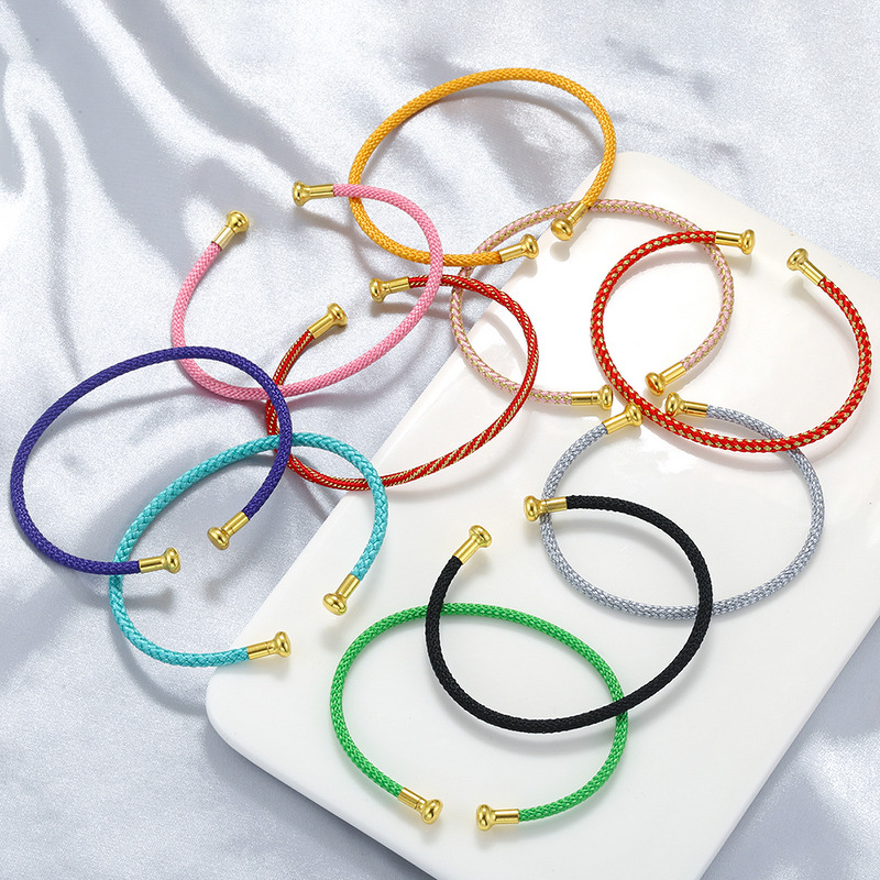 Female DIY Jewelry Accessories Manufacturer - 3mm Screw Bracelet Adjustable C-Shaped Elastic Opening Bangles