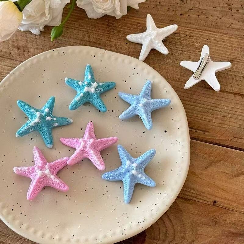 Summer Hair Clips Manufacturer - Ocean Colorful Starfish Customized 3D Starfish Hair Accessory Wholesale