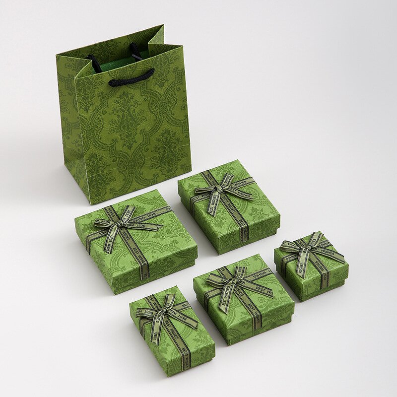 Jewelry Boxes Manufacturer - Enamel Green Bowknot High-end Storage Packaging Gift Boxes