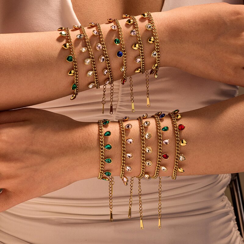 Crystal Rhinestones Charms Necklaces for Girls Manufacturer - Stainless Steel Waterproof Gold Plated Tassel