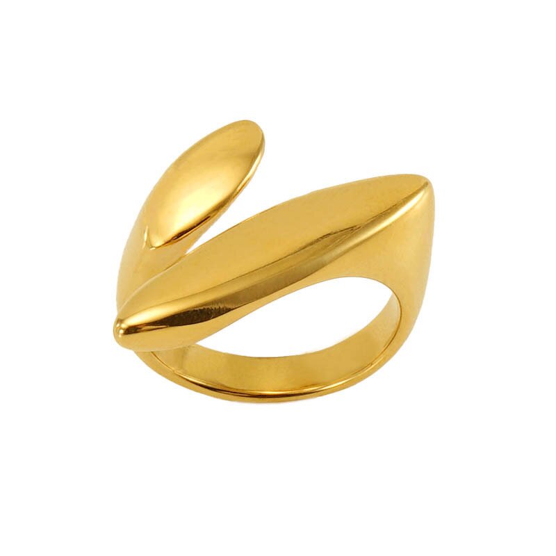 Wedding Ring Manufacturer - Waterproof Chunky 18K Gold Plated Geometric Stainless Steel Rope