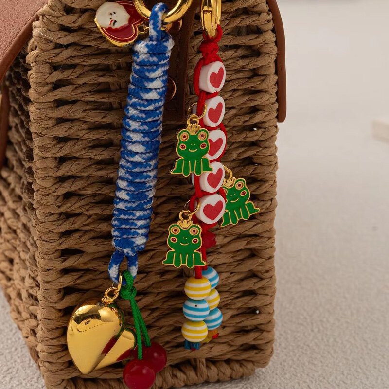 Braided Rope Hand Bags Accessory Manufacturer - Heart Shape Charms Pendant Brass Gold Plated Chain Trendy