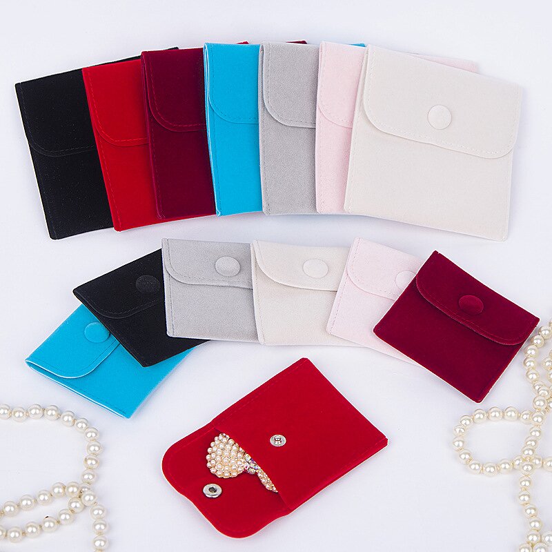 Jewelry Pouches Manufacturer - 20Pcs Bunch Snap Button Velvet Storage for Bracelets Roll Spot Wholesale