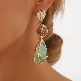 Water Drop Earrings for Women Manufacturer - Chunky Alloy Gold Plated Hot Selling Personalized
