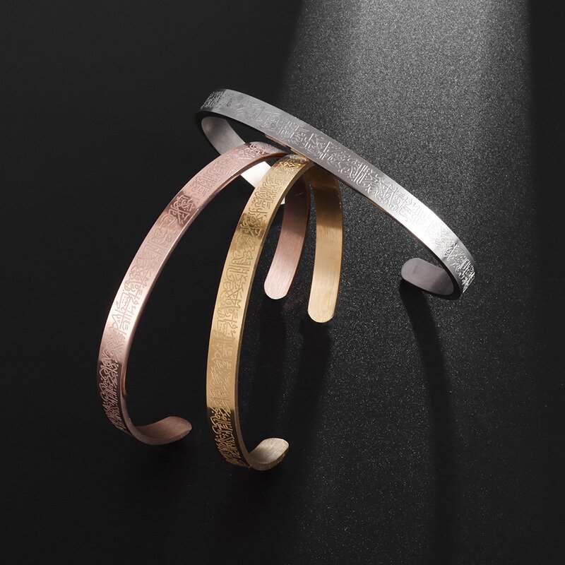 Cuff Bangle Bracelet Manufacturer - 6mm Rose Gold Plated Stainless Steel C Type Opening
