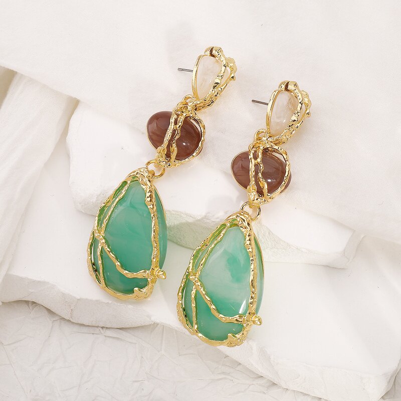 Water Drop Earrings for Women Manufacturer - Chunky Alloy Gold Plated Hot Selling Personalized