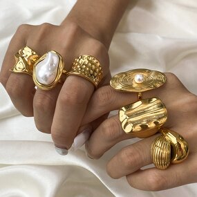 Pearl Drip Oil Ring for Women Manufacturer - Irregular Exaggerated Open Fashion Jewelry Gift