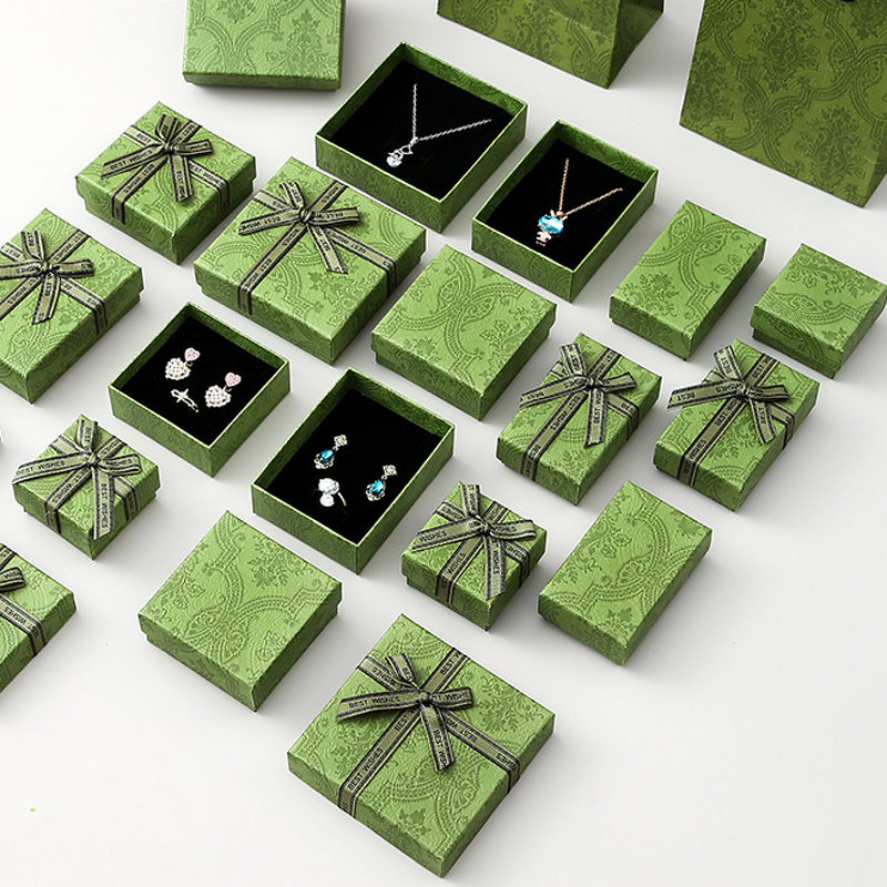 Jewelry Boxes Manufacturer - Enamel Green Bowknot High-end Storage Packaging Gift Boxes