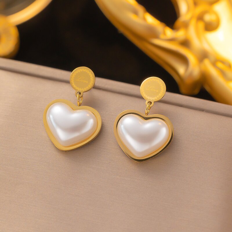Jewelry Sets for Women Manufacturer - Waterproof 18K Gold Plated Stainless Steel Heart Pendant Flat Snake Chain