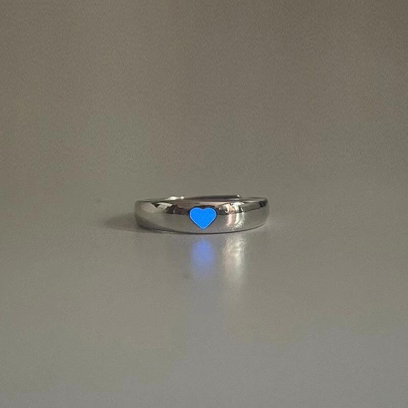 Adjustable Couple Rings Manufacturer - Love Heart Luminous Fine Jewelry for Girlfriends Gift