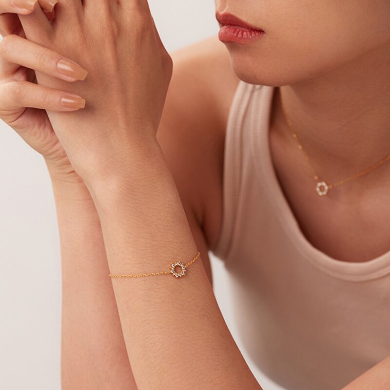 Stainless Steel Zircon Bracelet Manufacturer - 18K Gold Plated Fashion Chain for Couples & Children