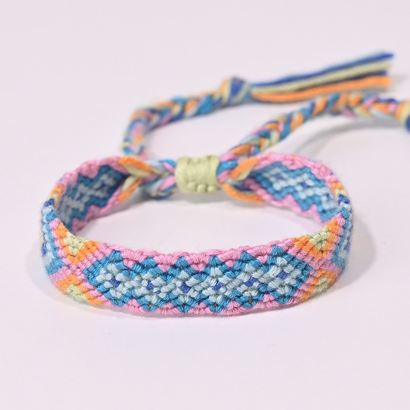 Ethnic Friendship Bracelet Manufacturer - European-American Hand Woven Nepalese Cotton Best Seller Rainbow