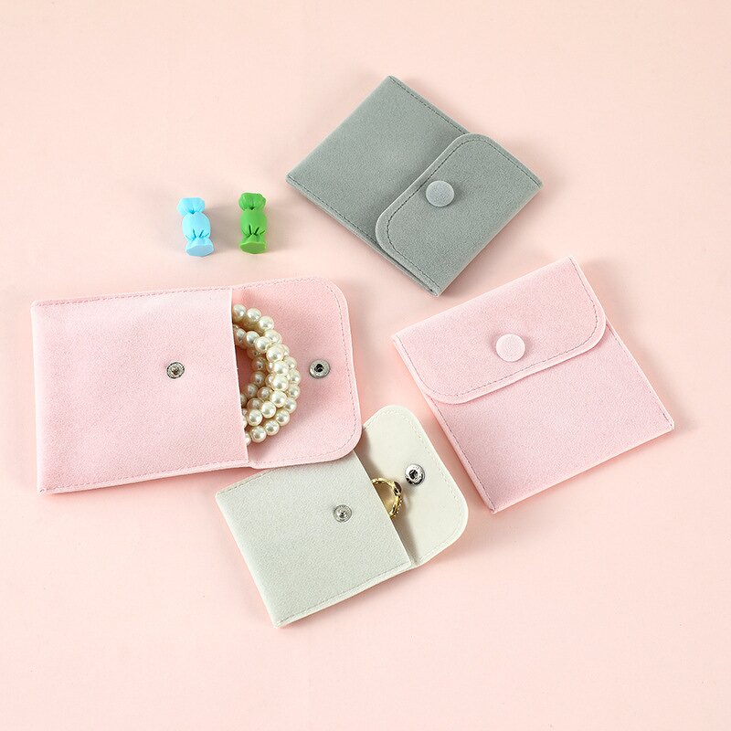 Jewelry Pouches Manufacturer - 20Pcs Bunch Snap Button Velvet Storage for Bracelets Roll Spot Wholesale
