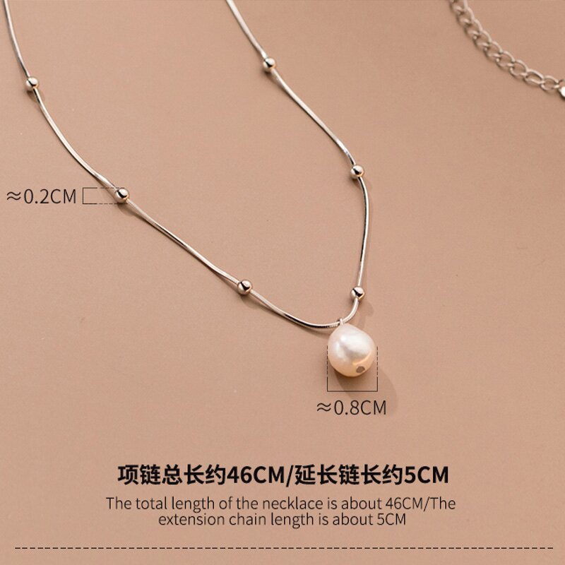 925 Sterling Silver Chain for Women Manufacturer - Baroque Pearl Round Beads Golden Balls Snake Bone Elegant