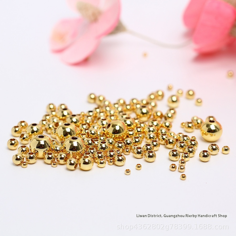 DIY Jewelry Beads Manufacturer - Small Gold Beads Rose Gold Plated Available Loose Glossy Handmade Accessories