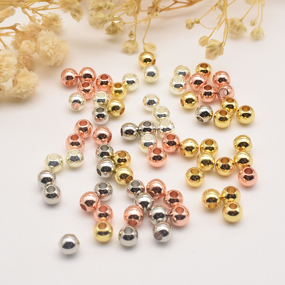 DIY Jewelry Beads Manufacturer - Small Gold Beads Rose Gold Plated Available Loose Glossy Handmade Accessories