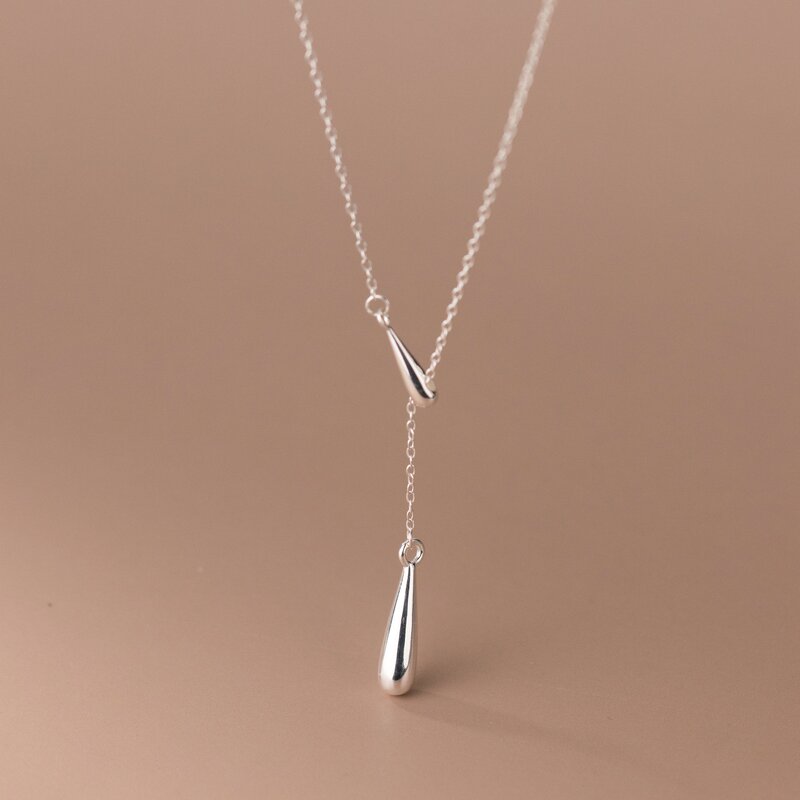 925 Silver Water Drop Necklace for Women Manufacturer - Collarbone Chain Simple Senior Sense Jewelry