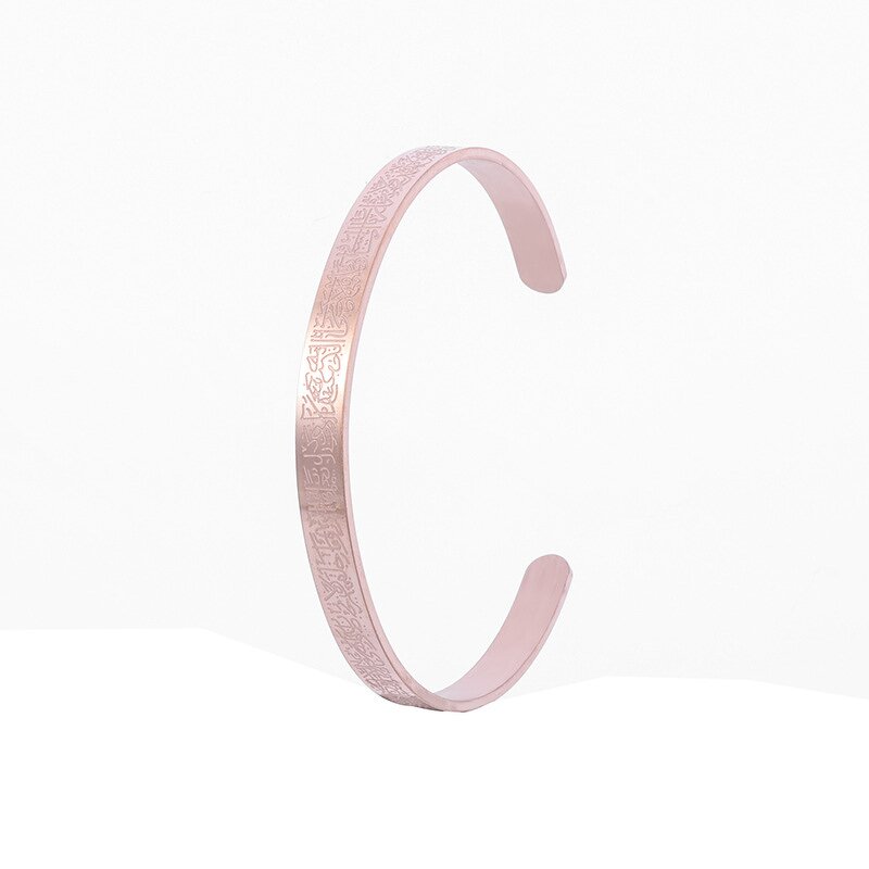 Cuff Bangle Bracelet Manufacturer - 6mm Rose Gold Plated Stainless Steel C Type Opening