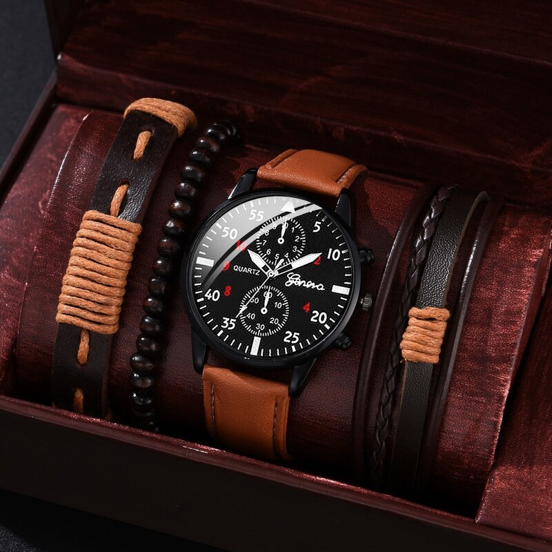 Men's Watch Set Manufacturer - Alloy Quartz Business Sports Classic Boy Bracelet Jewelry Set Wholesale
