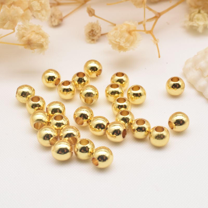 DIY Jewelry Beads Manufacturer - Small Gold Beads Rose Gold Plated Available Loose Glossy Handmade Accessories