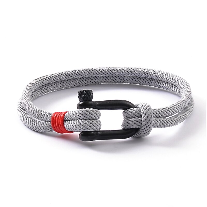 Unisex Sports Bracelet Manufacturer - Handmade U-Shaped Horseshoe Buckle Milan Rope Geometric Titanium Alloy