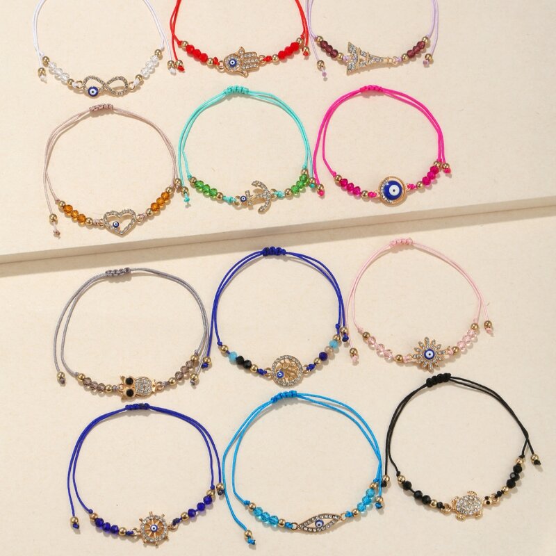 Beaded Bracelet Jewelry Manufacturer - Colorful Adjustable Braided Rope Handmade Cotton Cord