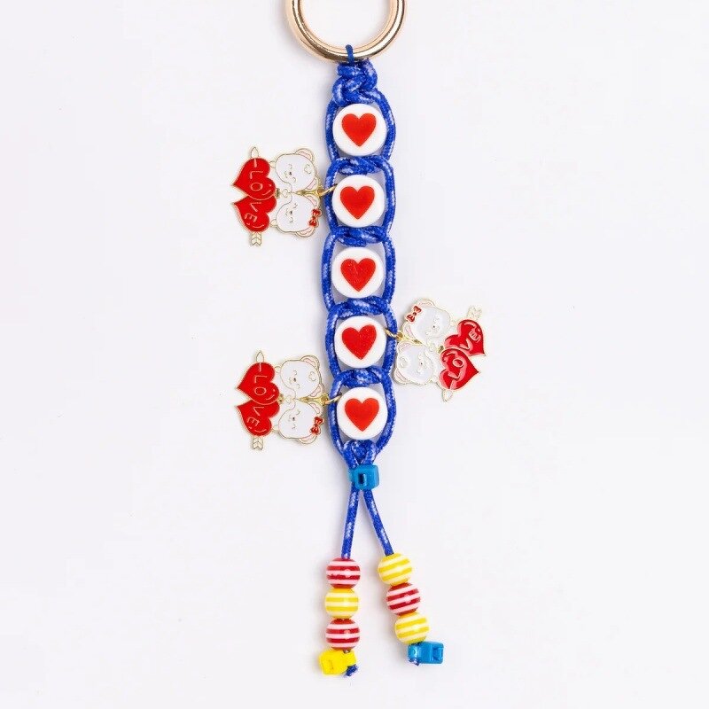 Braided Rope Hand Bags Accessory Manufacturer - Heart Shape Charms Pendant Brass Gold Plated Chain Trendy