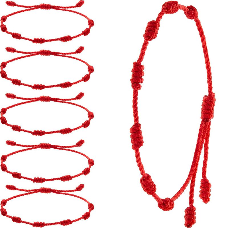 Adjustable Red Braided Bracelet Manufacturer - Seven Knot Hand Woven with Pearl for Prayer & Gift
