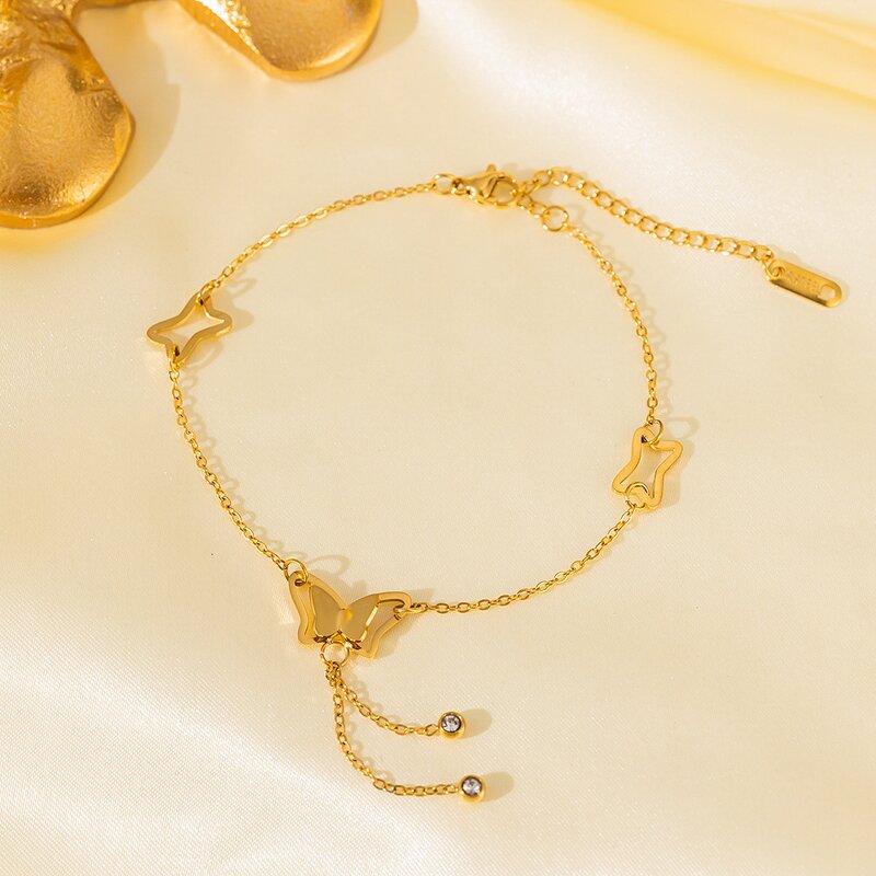 Ladies Ankle Chain Manufacturer - Stainless Steel 18K Gold Plated Non Fading Temperament Minimalist Design