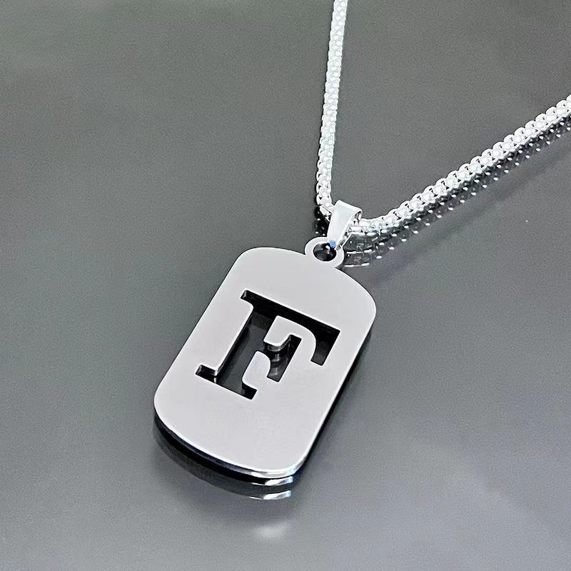 Alphabet Letters Necklace for Couples Manufacturer - Stainless Steel Link Chain 26 Versatile Unisex Clothing Accessory