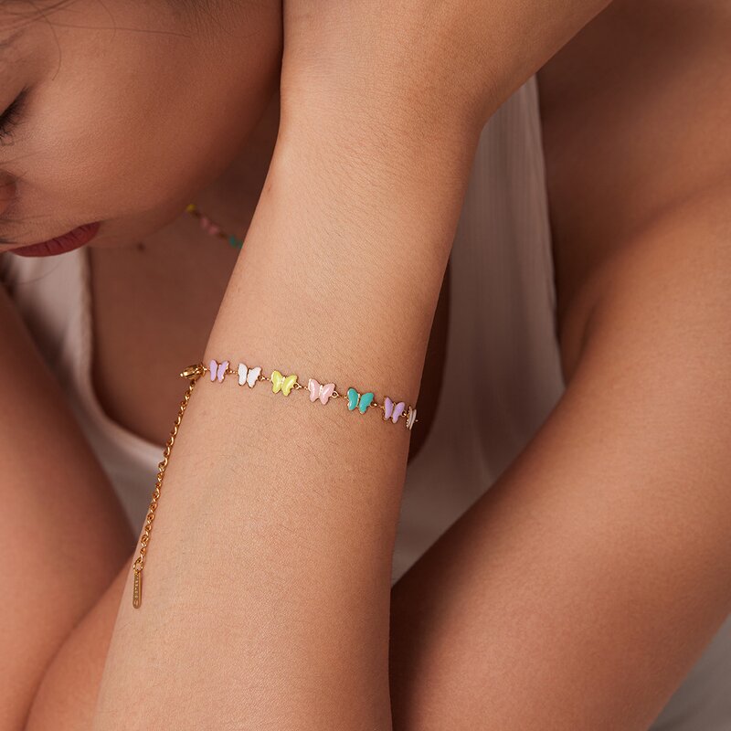 Butterfly Chain Jewelry Set for Women Manufacturer - Stainless Steel Non Fading Necklace Bracelet Lady's Jewels