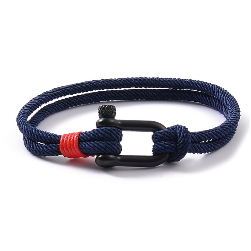 Unisex Sports Bracelet Manufacturer - Handmade U-Shaped Horseshoe Buckle Milan Rope Geometric Titanium Alloy